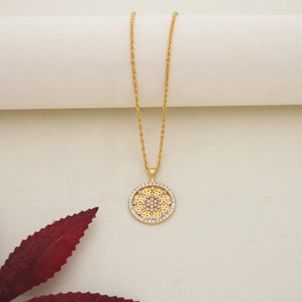 Celtic Necklaces -Gold Necklace (Chain with Gold Dual Tone Pendant) 21KT - FKJNKL21K7704