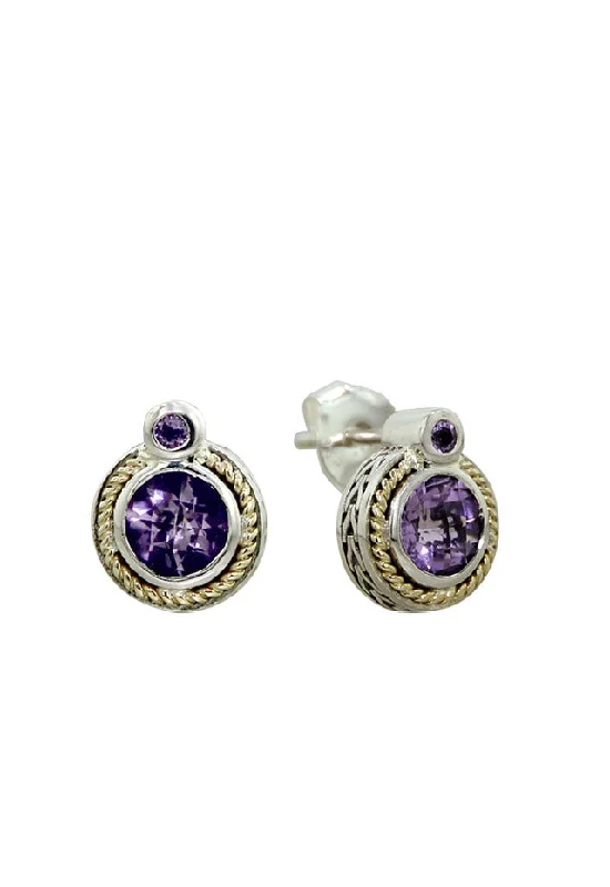 Ladies Earrings for Wedding-925 Calypso Amethyst Earrings, 1.32 TCW