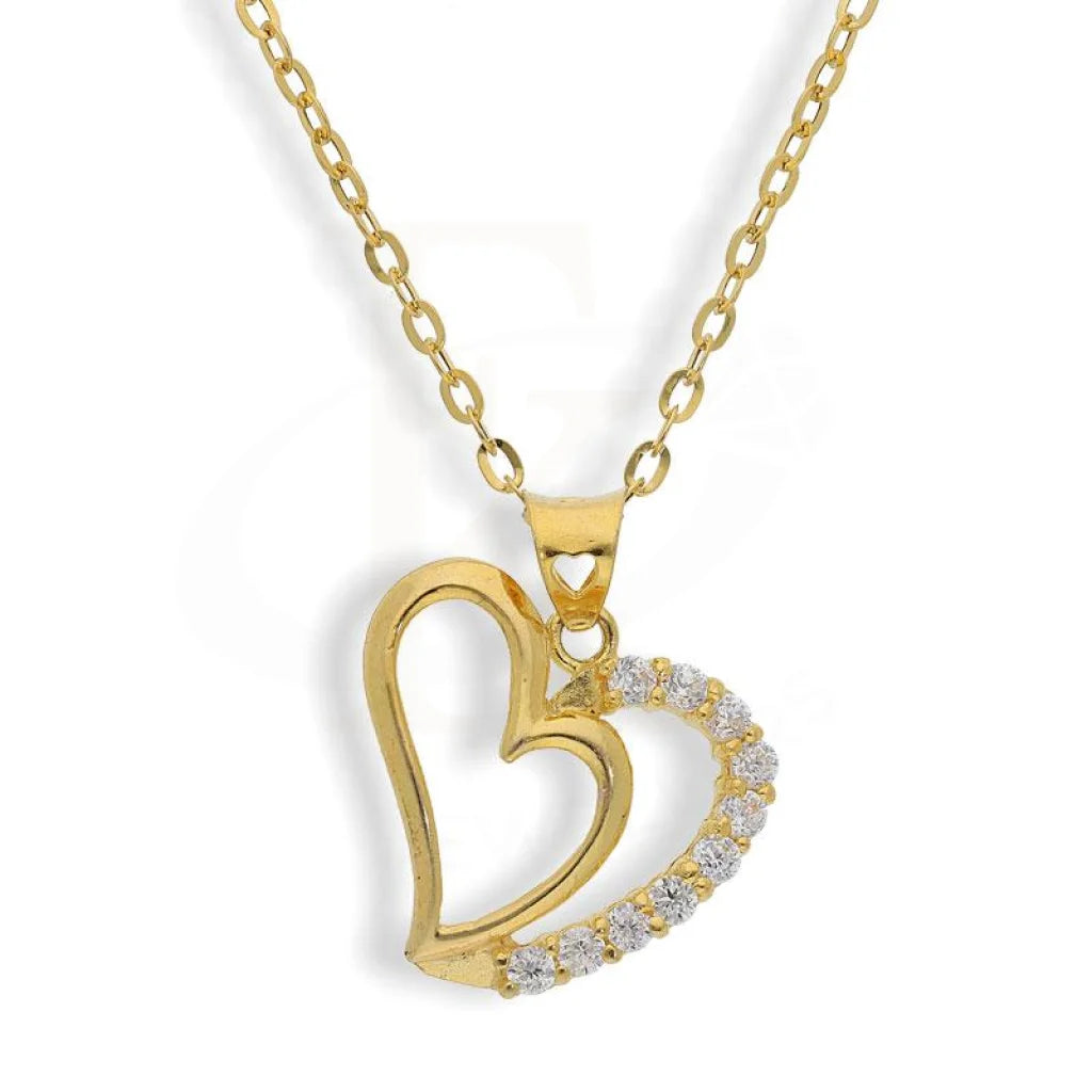 Quiet Necklaces -Gold Necklace (Chain with Twisted Heart Pendant) 18KT - FKJNKL1712