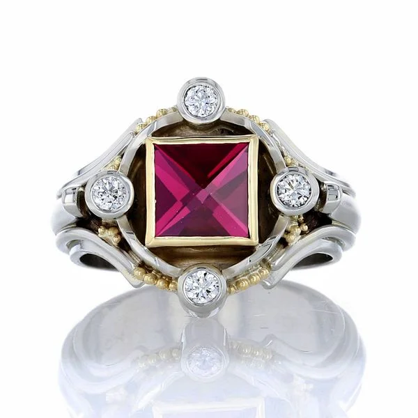 Ladies Rings with Zincite-Handmade Garnet Ring