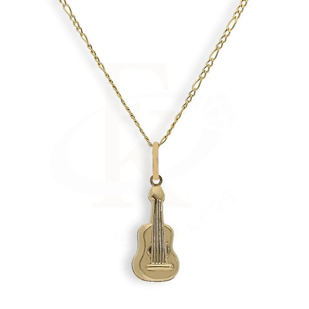 Platinum Necklaces -Gold Necklace (Chain with Guitar Shaped Pendant) 18KT - FKJNKL18K2244