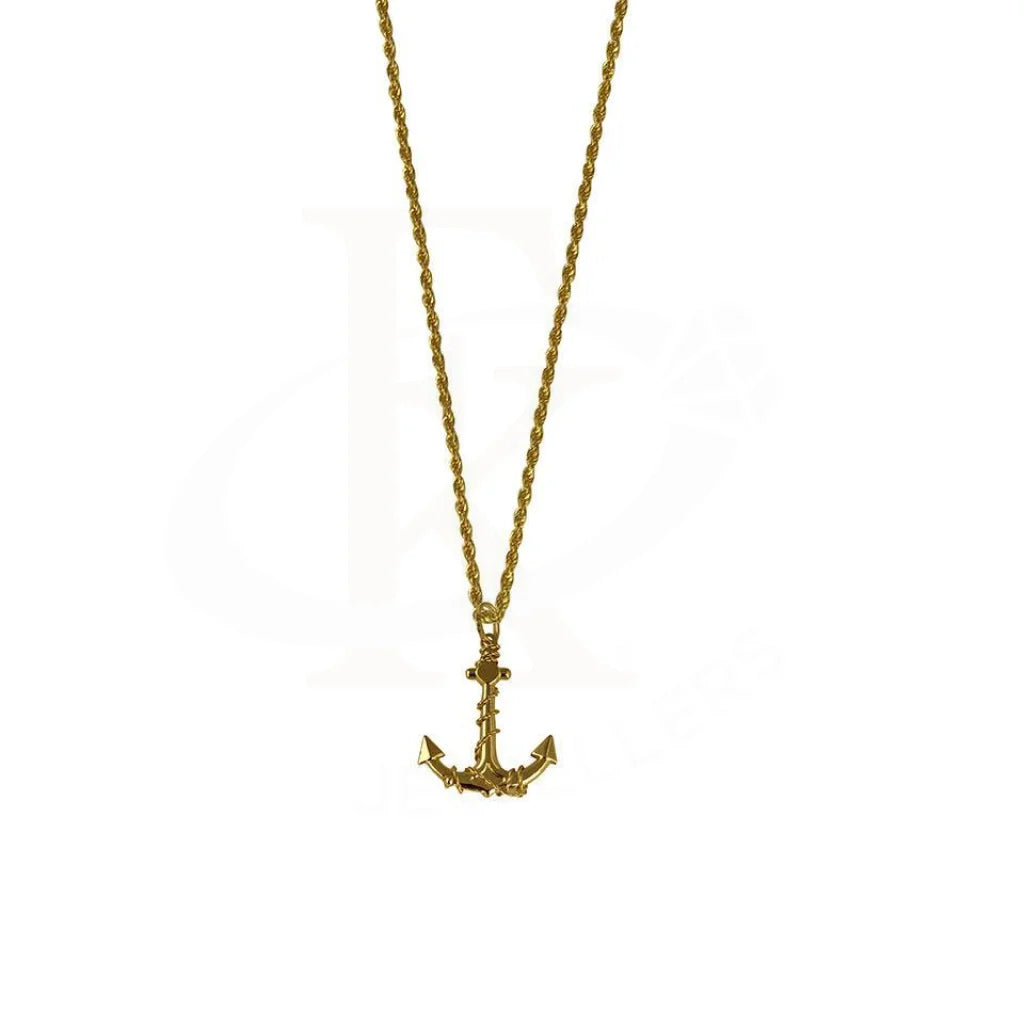 Gothic Necklaces -Gold Necklace (Chain with Anchor Pendant) 18KT - FKJNKL1770