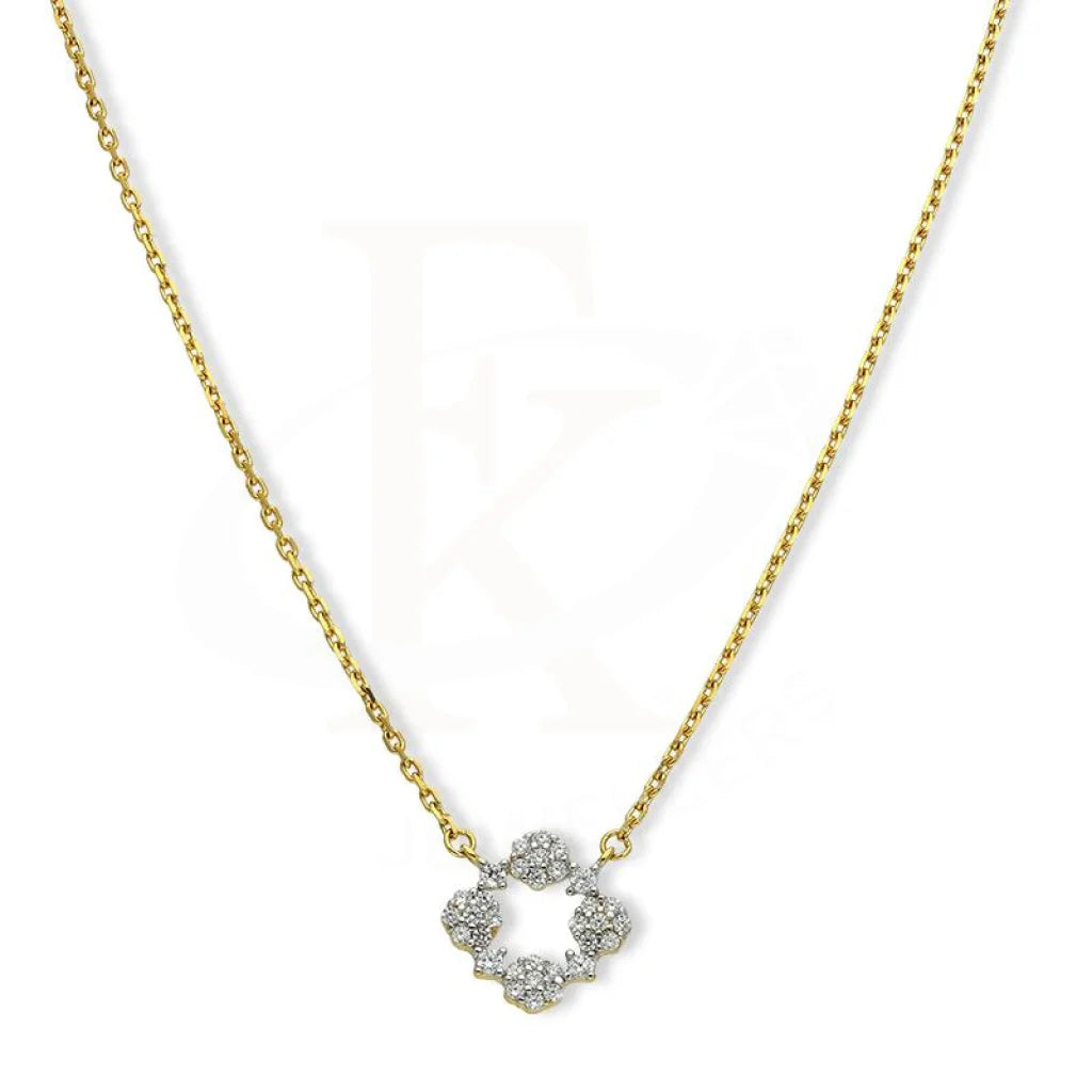 Fashion Necklaces -Sterling Silver 925 Gold Plated Necklace - FKJNKLSL2596