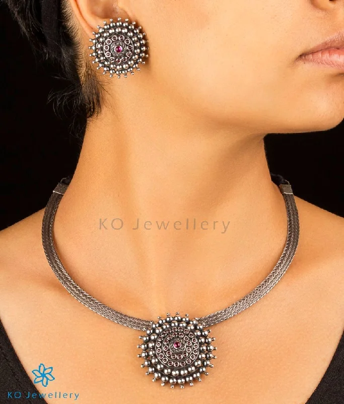 Twisted Necklaces -The Aditi Silver Necklace (Oxidised)