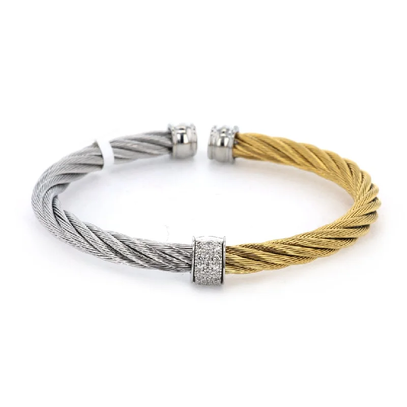 Flexible Bracelets -0.13 ctw Diamond Bangle Bracelet