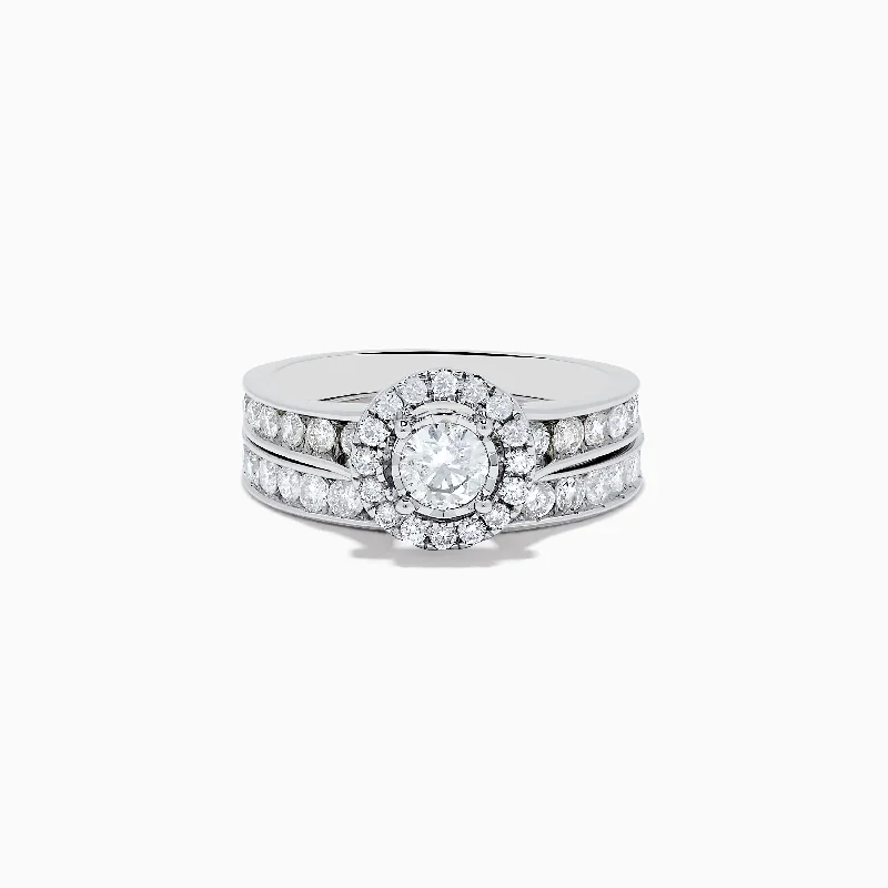 Ladies Rings with Petalite-Pave Classica 14K White Gold Diamond Ring Set