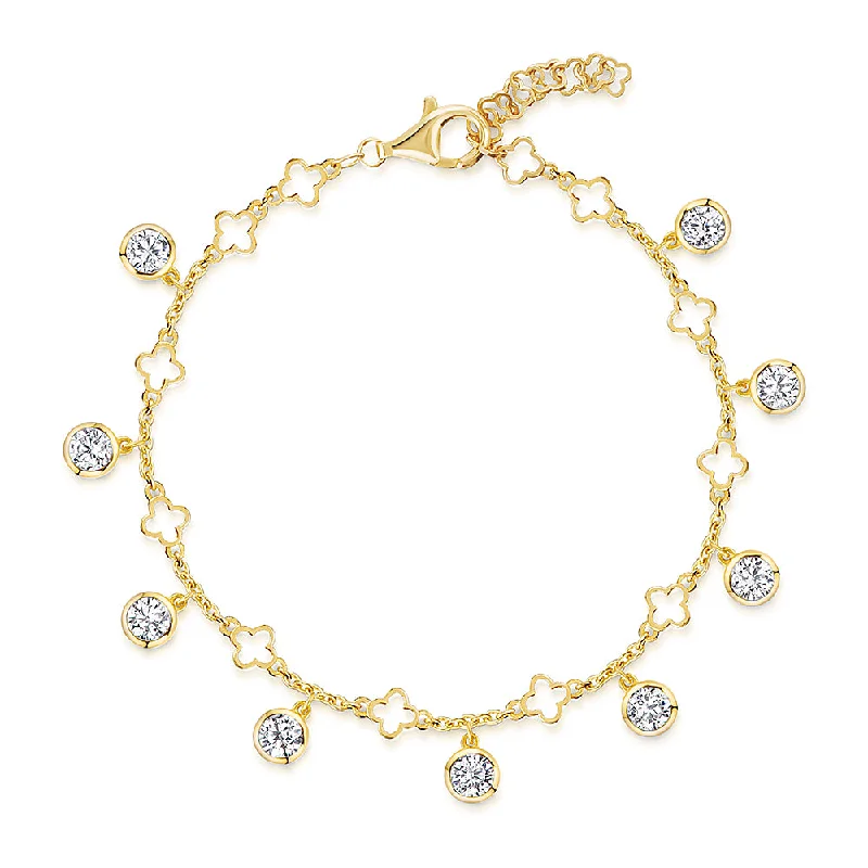 Confidence Bracelets -Jools Yellow Gold Vermeil 9-Stone Cubic Zirconia Bracelet