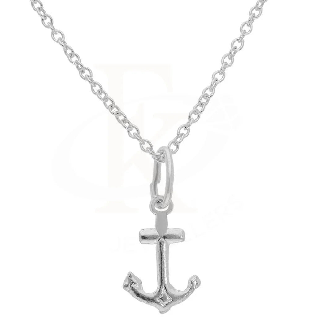 Heavy Necklaces -Sterling Silver 925 Necklace (Chain with Anchor Pendant) - FKJNKLSL2001