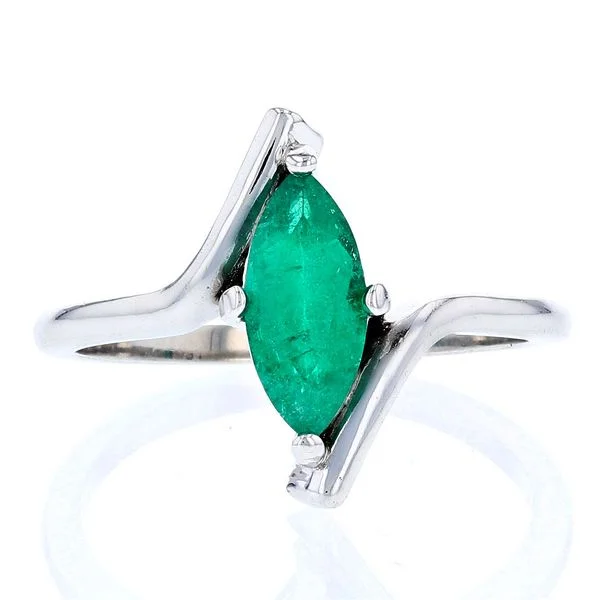 Ladies Rings for Volunteers-Emerald Bypass Ring