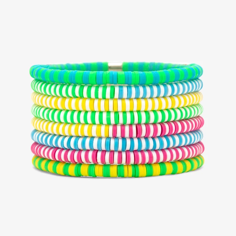 Pearl Bracelets -Neon Daze Stretch Bracelet Set of 8