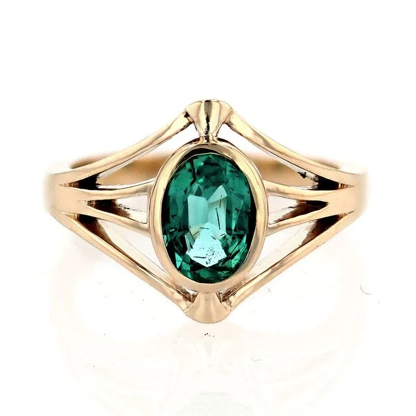 Ladies Rings with Uvarovite-Art Deco Emerald Fan Ring