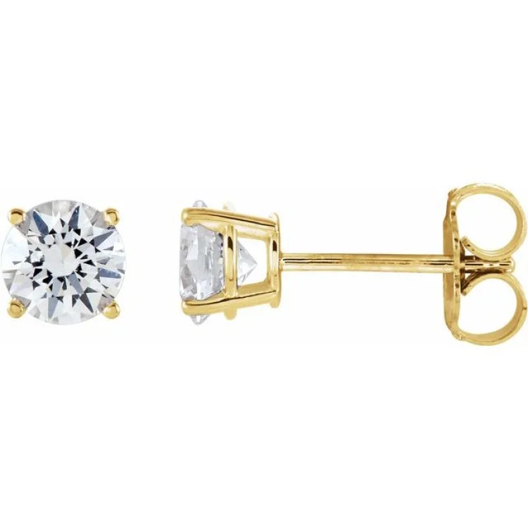 Ladies Earrings with Heliodor-14K Yellow 1 CTW Natural Diamond Stud Earrings