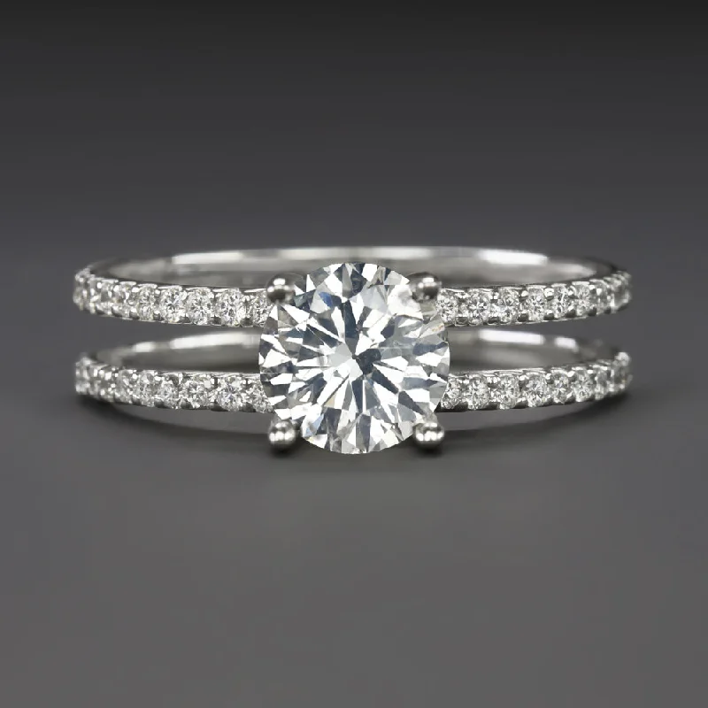 Ladies Engagement Rings Forever Style-1.14c CERTIFIED VERY GOOD CUT DIAMOND COCKTAIL RING SPLIT SHANK ENGAGEMENT ROUND