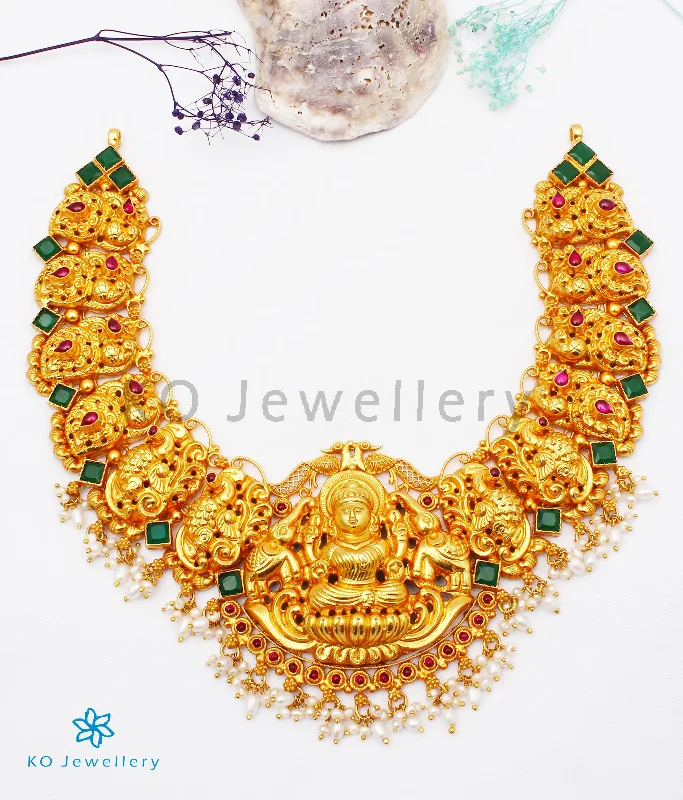 Beaded Necklaces -The Anagha Silver Lakshmi Nakkasi Necklace