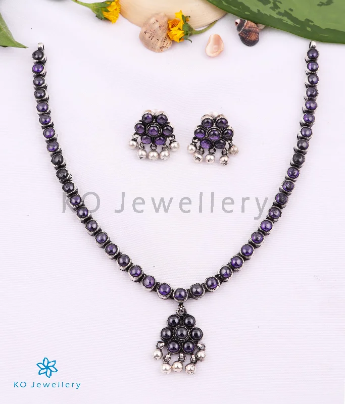 Luxury Necklaces -The Alaktha Addige Silver Necklace (Amethyst)