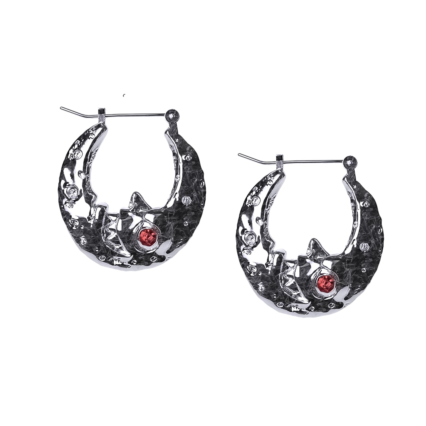 Ladies Earrings with Rosasite-LUNA HOOP EARRING