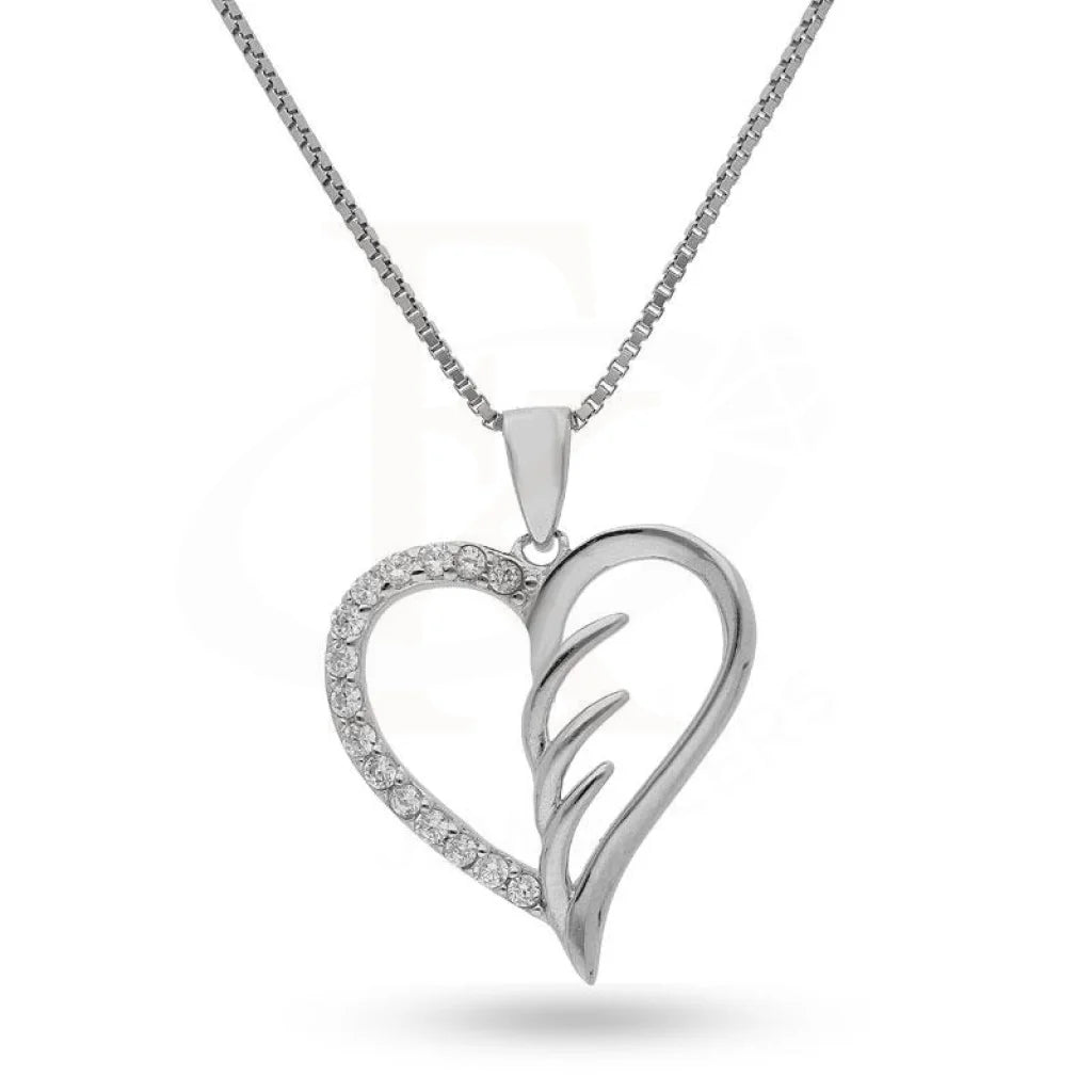 Quirky Necklaces -Sterling Silver 925 Necklace (Chain with Heart Pendant) - FKJNKLSL2157