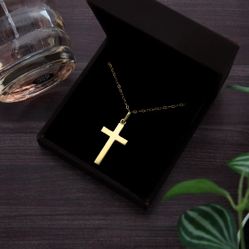 Keepsake Necklaces -Gold Necklace (Chain with Holy Cross Pendant) 18KT - FKJNKL18K9185