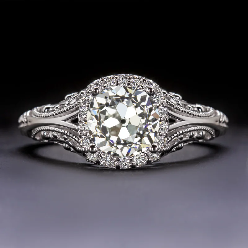 Ladies Engagement Rings with Taaffeite-1.5 CARAT CERTIFIED J SI1 OLD EUROPEAN CUT DIAMOND ENGAGEMENT RING VINTAGE STYLE