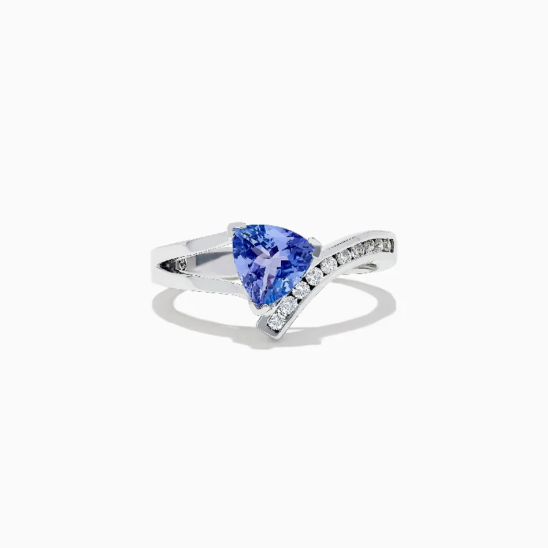 Ladies Rings with Amethyst-Nahla Siri 14K White Gold Tanzanite and Diamond Ring, 1.24 TCW