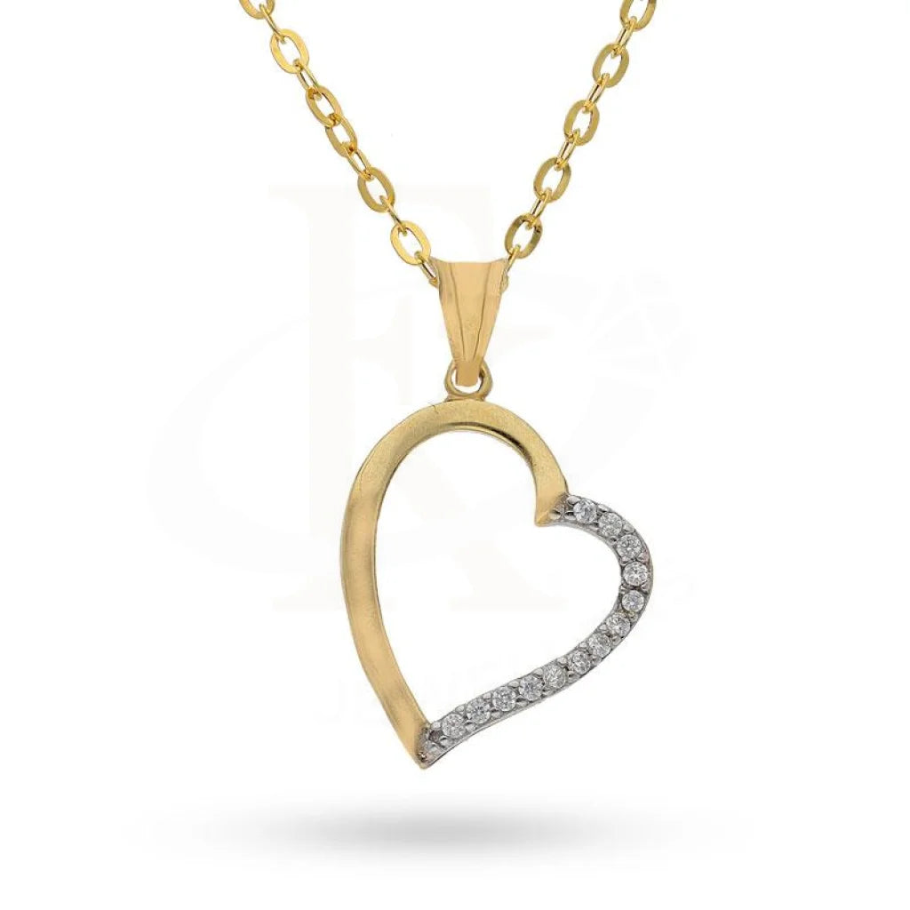 Nature-Inspired Necklaces -Gold Necklace (Chain with Heart Pendant) 18KT - FKJNKL1206