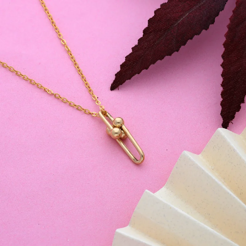 Rose Gold Necklaces -Gold Necklace (Chain with Tiffany Pendant) 18KT - FKJNKL18K9174