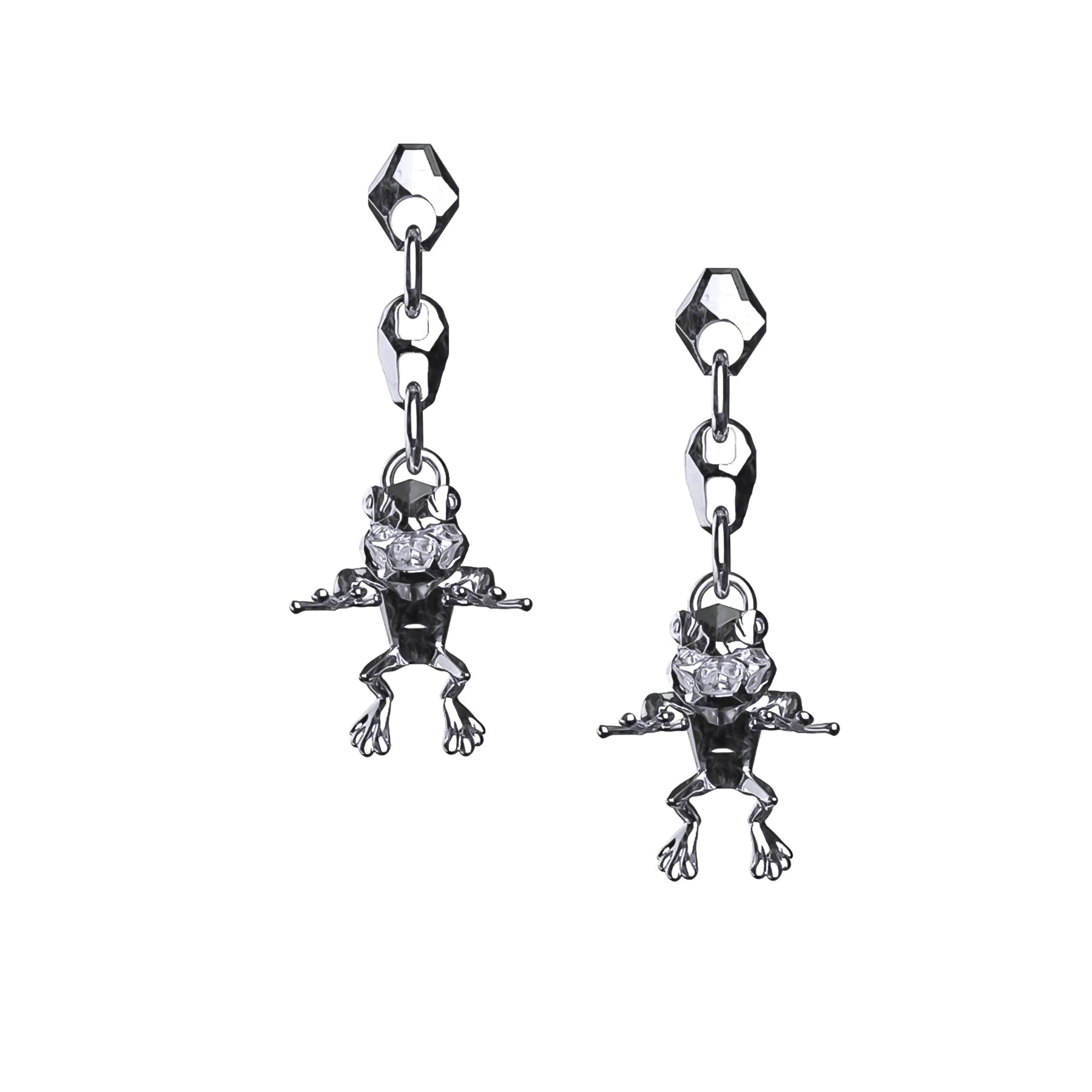 Ladies Earrings Flame Design-FROG EARRING