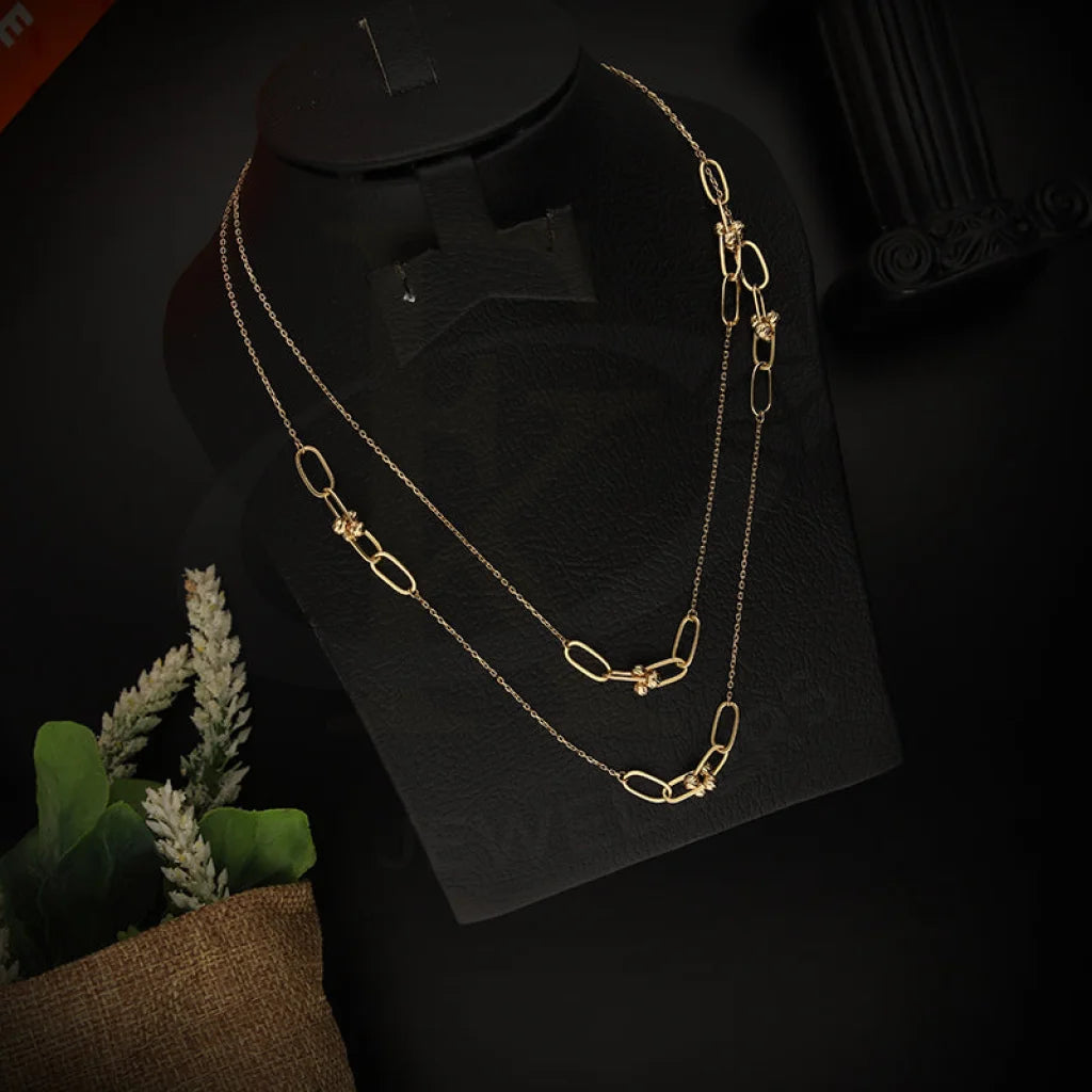 Twisted Necklaces -Gold Paper Clip Hardware Shall Necklace 18KT - FKJNKL18K5528