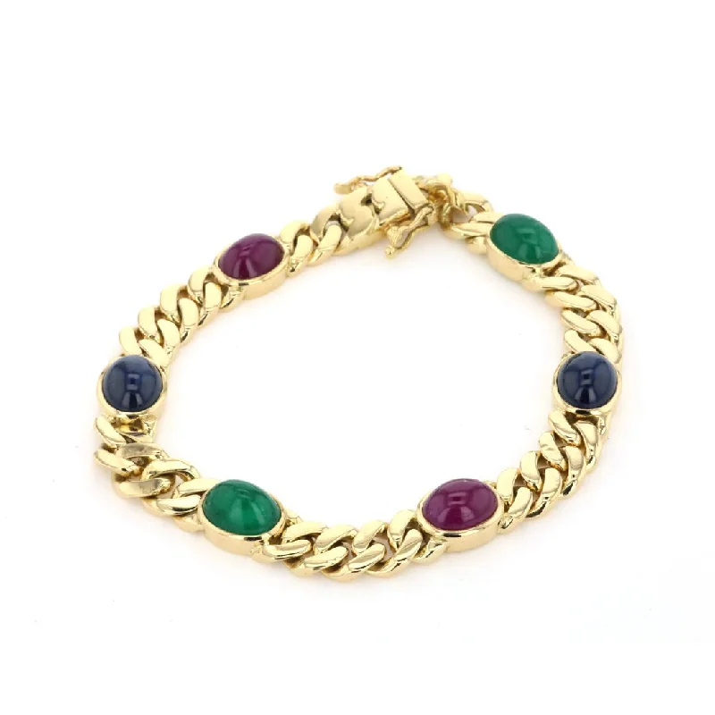 Romantic Bracelets -Emerald, Ruby & Blue Sapphire Bracelet