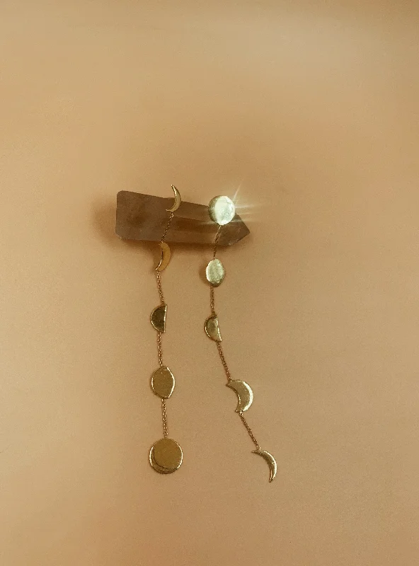 Ladies Earrings for Students-Phases Earrings In Brass