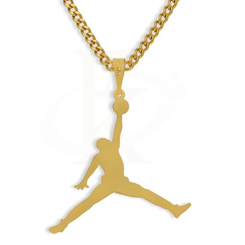 Futuristic Necklaces -Gold Necklace (Chain with Basketball Player Pendant) 18KT - FKJNKL18K2825