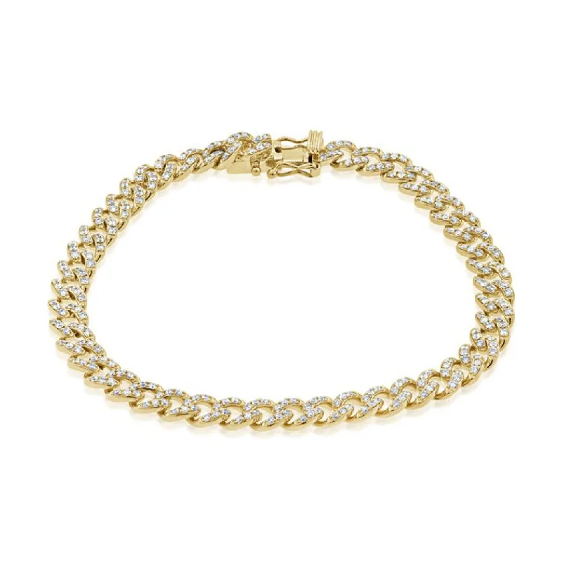 Initial Bracelets -1.71 ctw Diamond Curb Link Bracelet