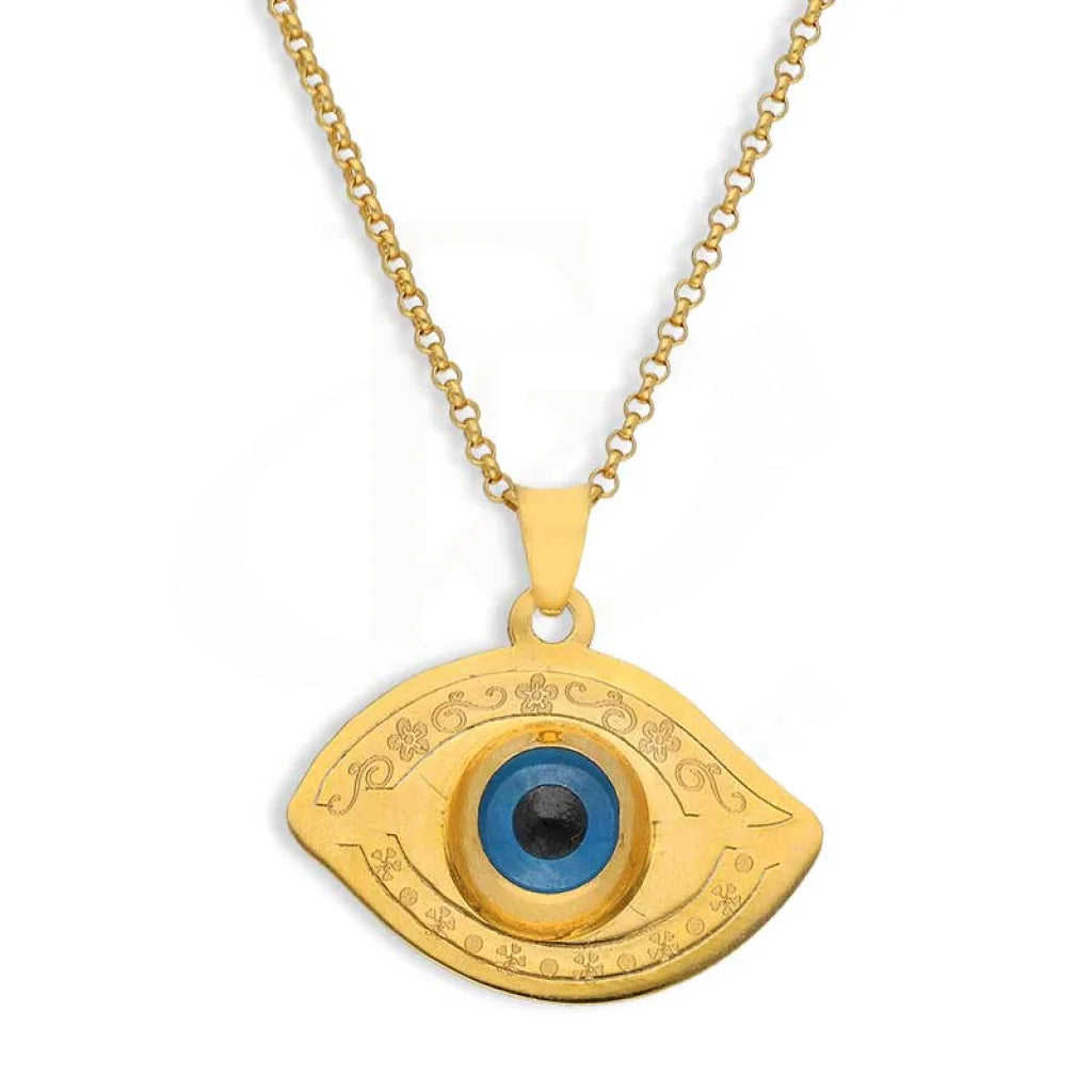 Minimal Necklaces -Gold Necklace (Chain with Evil Eye Pendant) 21KT - FKJNKL21K2440