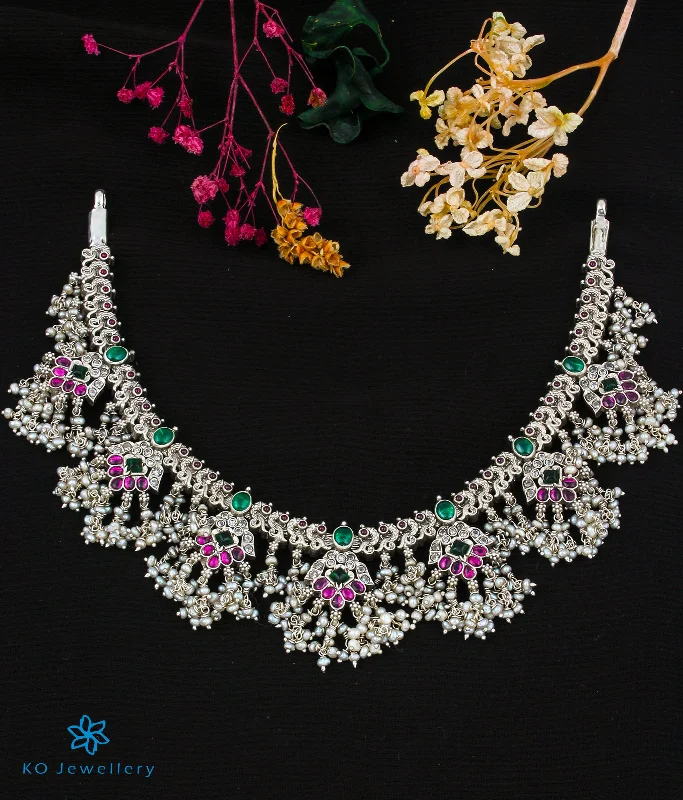 Rural Necklaces -The Aarunya Silver Peacock Necklace