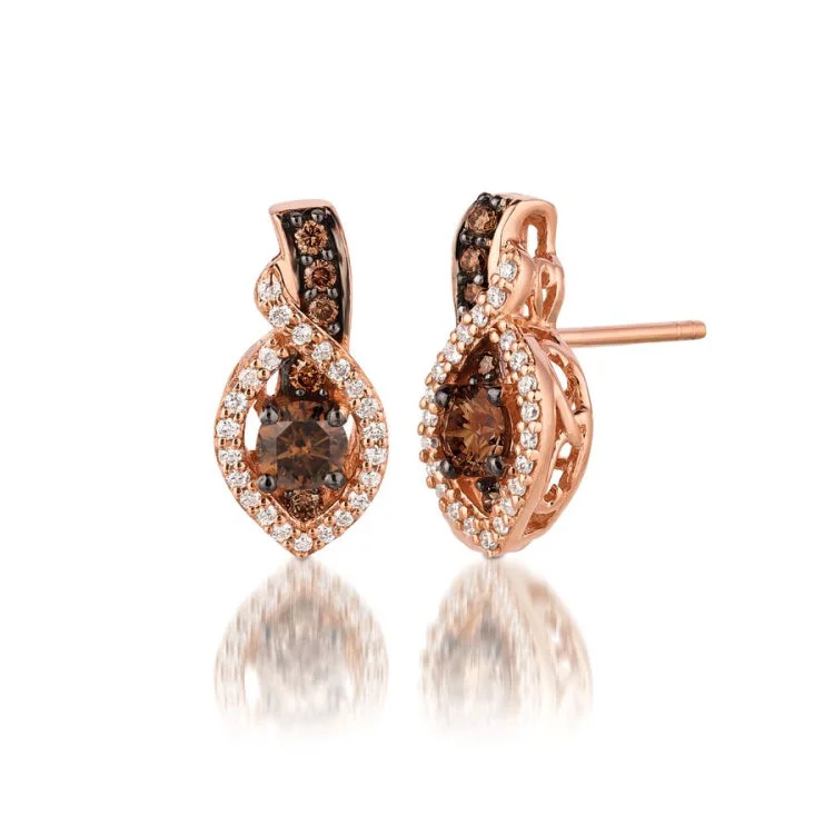 Ladies Earrings with Thaumasite-Le Vian 14K Strawberry Gold Earrings