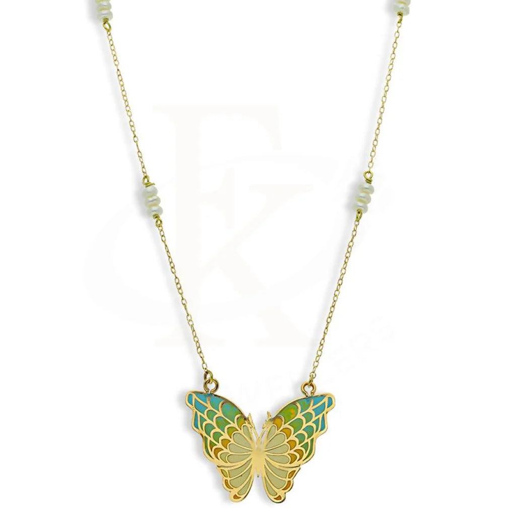 Cubic Zirconia Necklaces -Gold Butterfly Necklace 18KT - FKJNKL18K2556