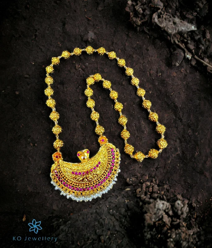 Meditation Necklaces -The Amodini Kokkethathi Silver Kodava Rudraksha Necklace