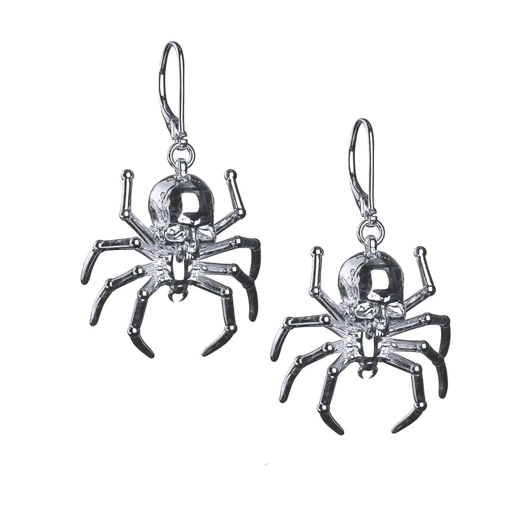 Ladies Earrings with Fibrolite-SPIDER SKULL EARRING