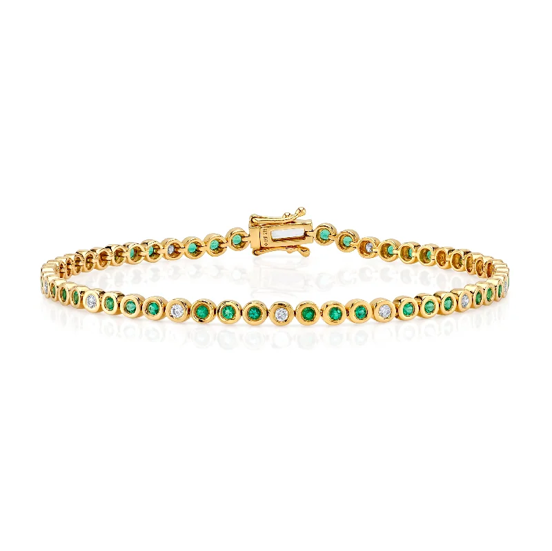 Opal Bracelets -Alternating Bezel Tennis Bracelet, Small