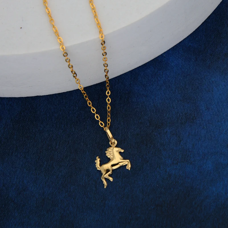 Spring Necklaces -Gold Necklace (Chain with Horse Pendant) 18KT - FKJNKL18K9170