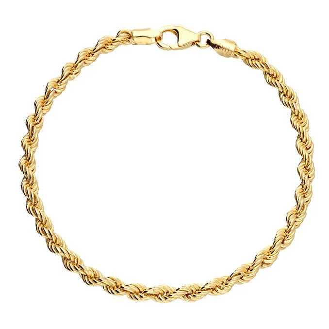 Round Bracelets -Delicate Braided Rope Bracelet in Gold Vermeil