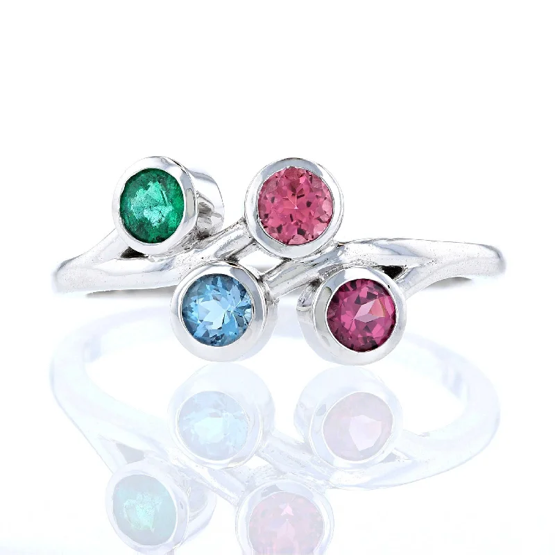 Ladies Rings for Formal Events-Birthstone Family Branch Ring