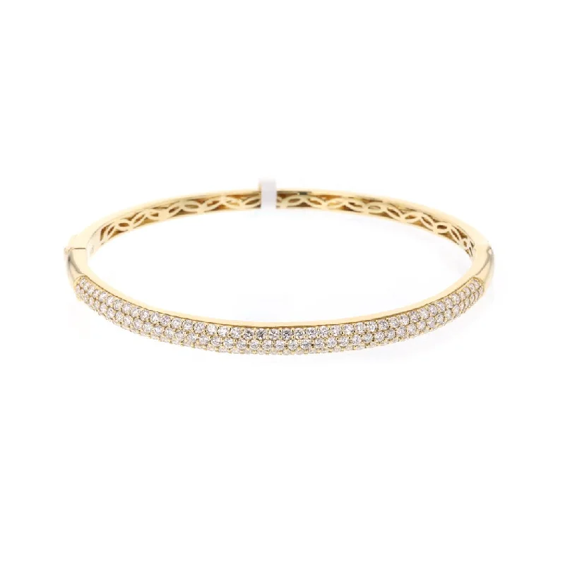 Stainless Steel Bracelets -1.91 ctw Diamond Bangle Bracelet