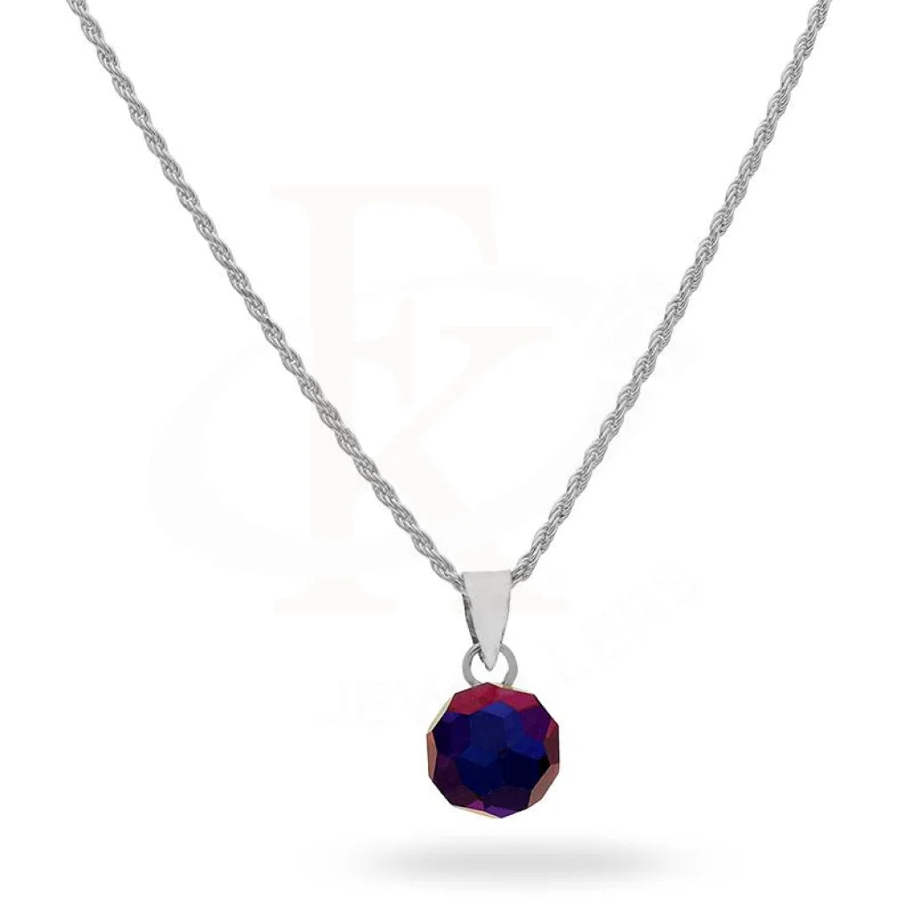 Coastal Necklaces -Sterling Silver 925 Necklace (Chain with Round Prism Pendant) - FKJNKLSL2190