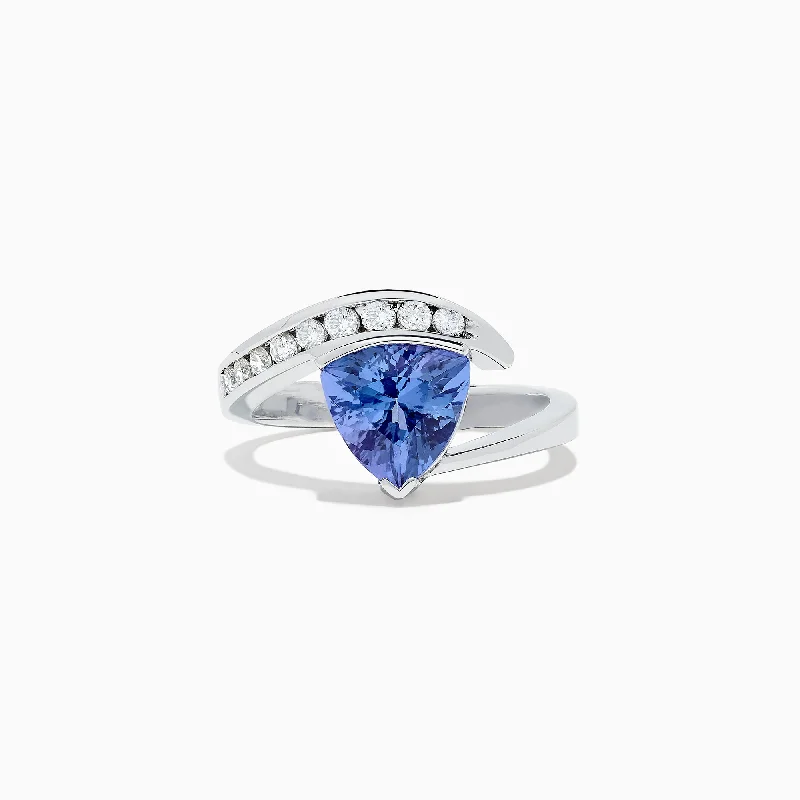 Ladies Rings with Lapis-Nahla Siri 14K White Gold Tanzanite and Diamond Ring, 1.88 TCW