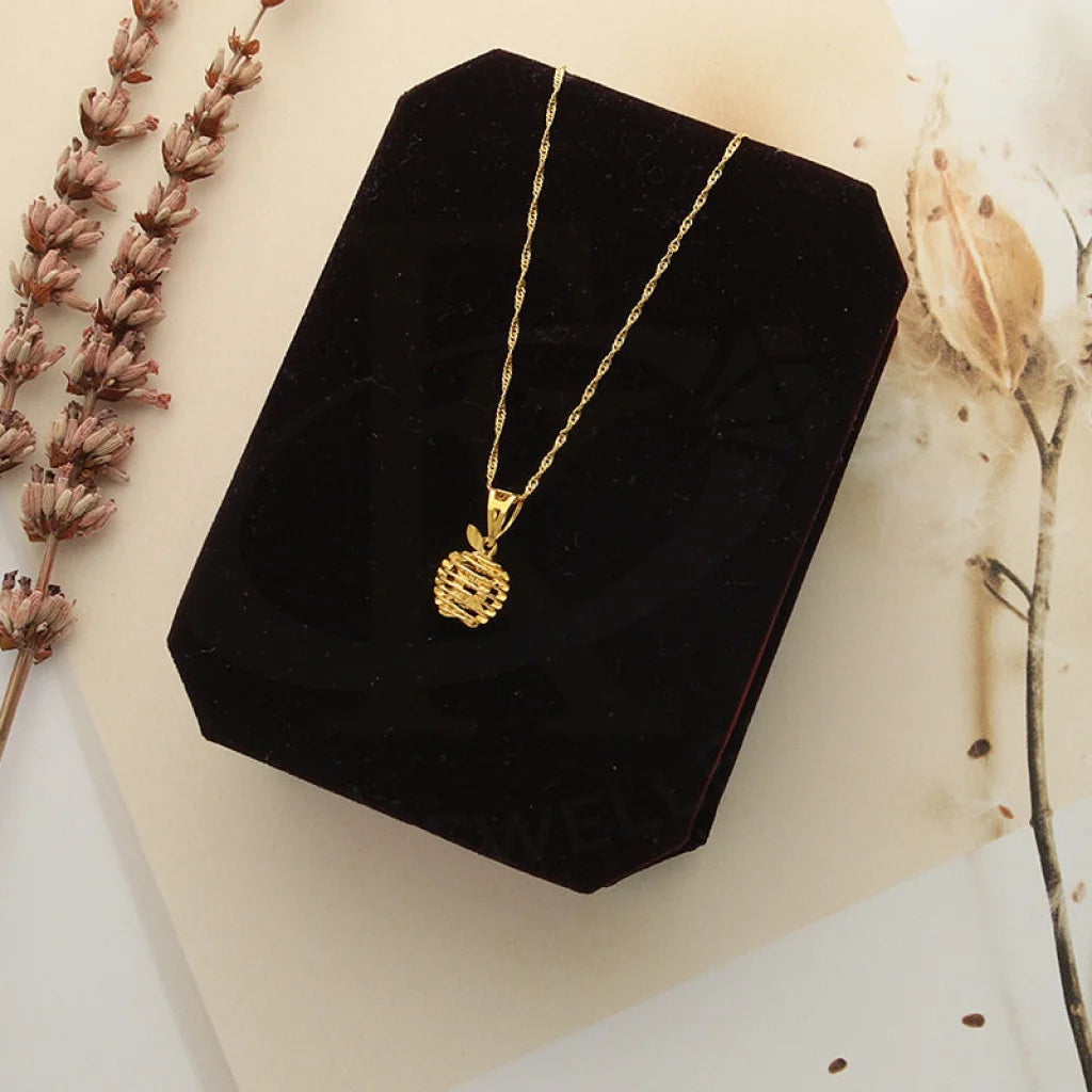 Adventure Necklaces -Gold Necklace (Chain With Apple Shaped Pendant) 21KT - FKJNKL21KM5010