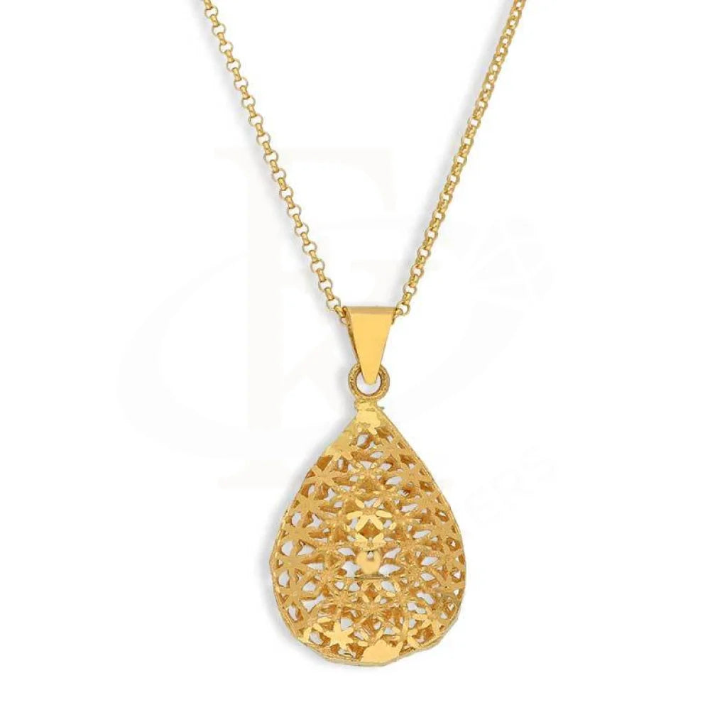 Urban Necklaces -Gold Necklace (Chain with Pear Shaped Pendant) 21KT - FKJNKL21K2858