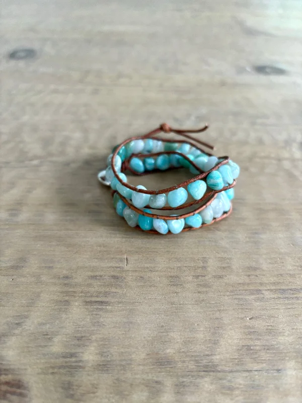 Inspirational Bracelets -Sea Blue Wrap Bracelet