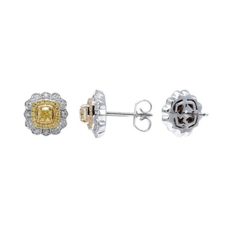 Ladies Earrings with Iolite-Le Vian P14 Two Tone Gold Earrings