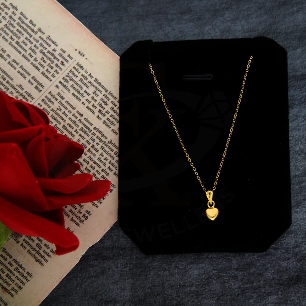 Cat Necklaces -Gold Necklace (Chain with Heart Shaped Pendant) 21KT - FKJNKL21KM8405